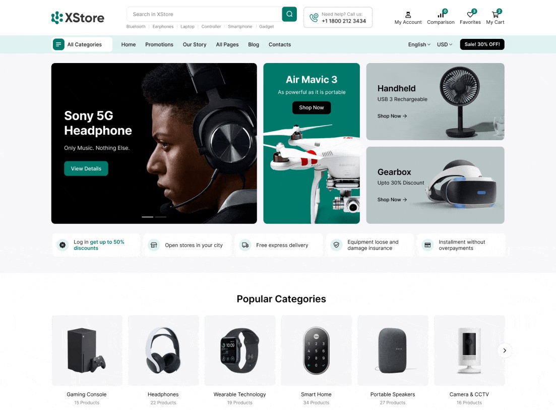 Đa dạng mẫu thiết kế trong theme Xstore Wordpress