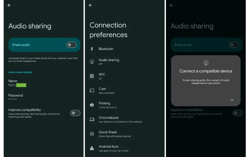 Audio Sharing cho phép bạn chia sẻ nội dung âm thanh với nhiều tai nghe khác nhau